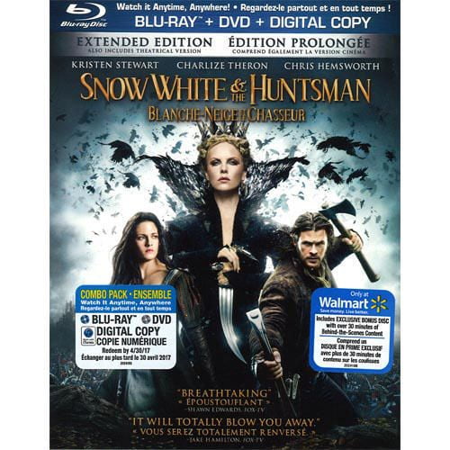Blanche-neige Et Le Chasseur (Intégrale Et Cinéma) (Édition Prolongée) (Blu-ray + DVD + Copie Numérique + Disque En Prime) (Exclusif à Walmart) (Bilingue)