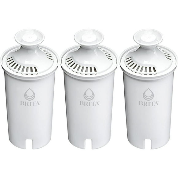Filtre de rechange Brita standard, réduit les contaminants tout en conservant les minéraux sains, certifié par la WQA pour la réduction du chlore afin d’améliorer le goût de l’eau, fabriqué sans BPA, à remplacer après 151 L, 3 filtres par boîte