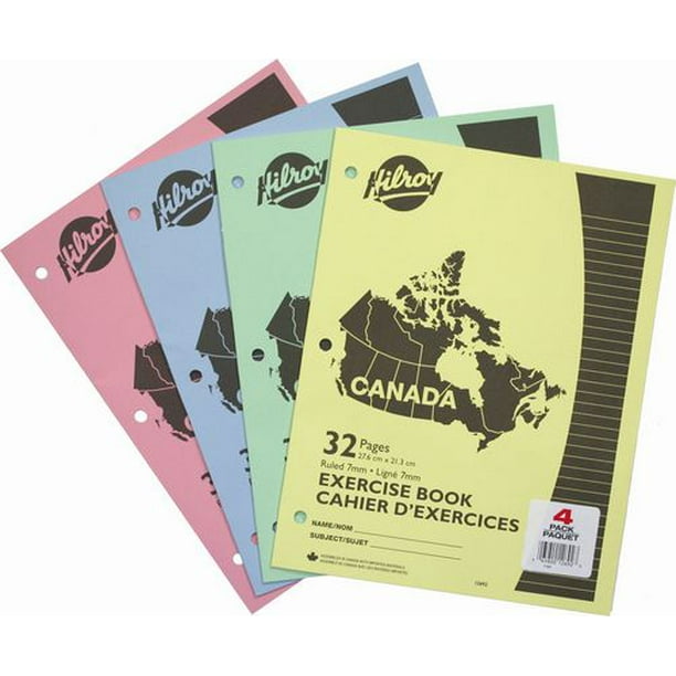 Hilroy Cahiers d’exercices Canada 32 pages d'Hilroy – 4 par paquet Hilroy Cahiers d’exercices Canada 32 pages d'Hilroy 10-7/8 po x 8 3/8 po, 4 par paquet.