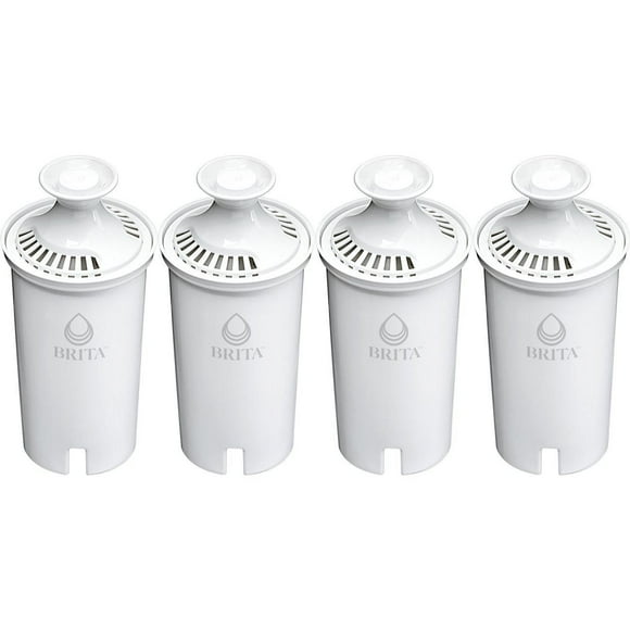 Filtre de rechange Brita standard, réduit les contaminants tout en conservant les minéraux sains, certifié par la WQA pour la réduction du chlore afin d’améliorer le goût de l’eau, fabriqué sans BPA, à remplacer après 151 L, 4 filtres par boîte
