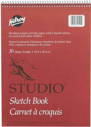 Studio® Coil Sketch Books, Top Perforated Edge, 9 X 12, 60 Pages, Studio®  Coil Sketch Books 