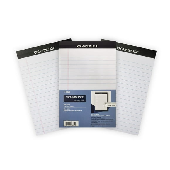 Cambridge® Perforated Pads, Small, white, 5 x 8, 100 Pages, Writing Pad