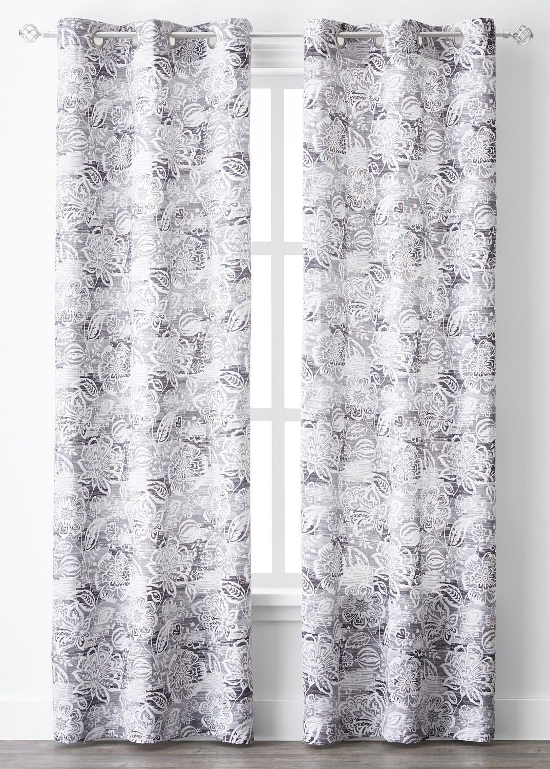 Mainstays Floral Jacobean Window Curtain Panel Pair Walmart Canada