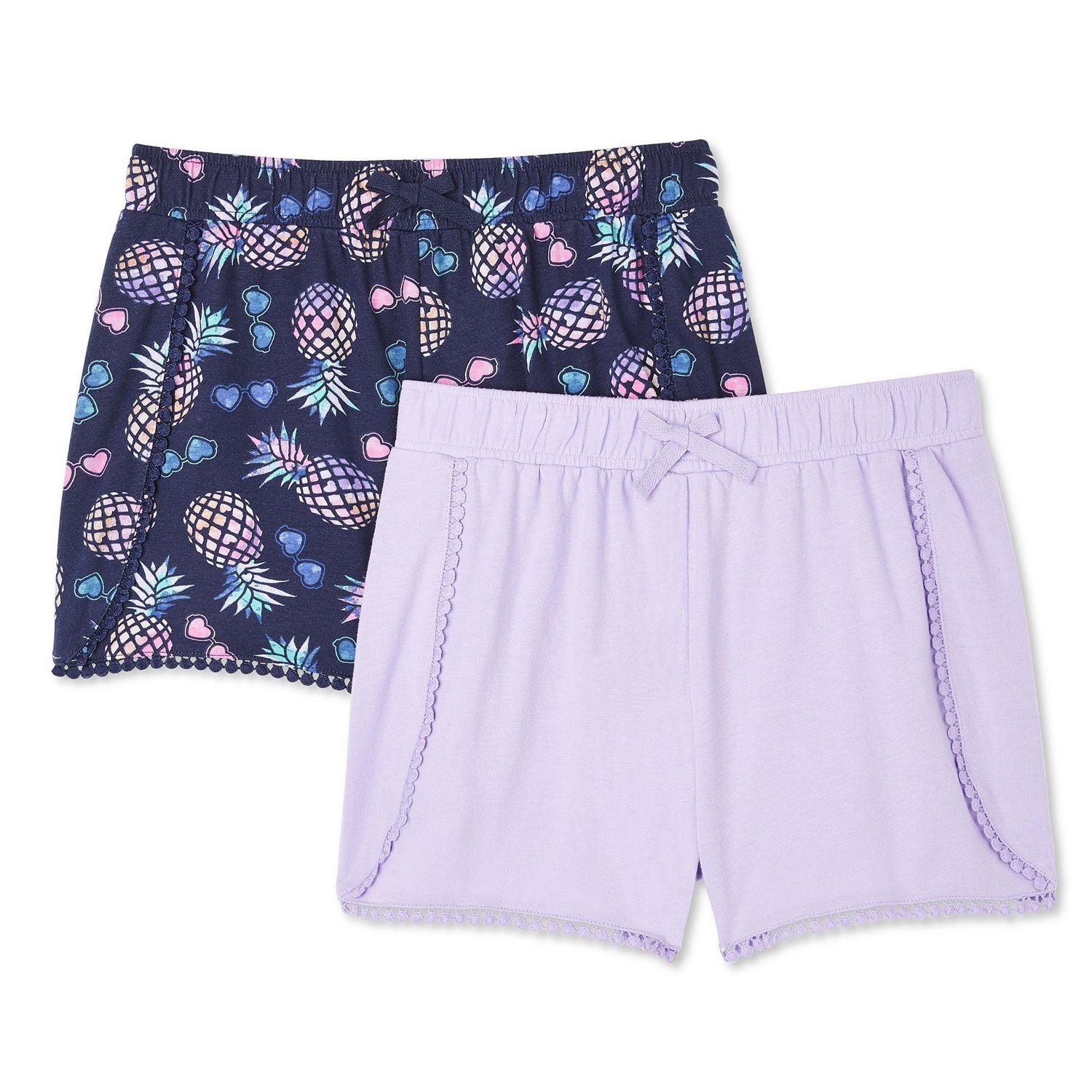 Girls' Printed and Solid Jersey Shorts 2Pack Walmart Canada