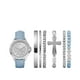Montre empilable Fashion Watches pour femmes en ton argent avec 6 bracelets assortis – image 1 sur 1