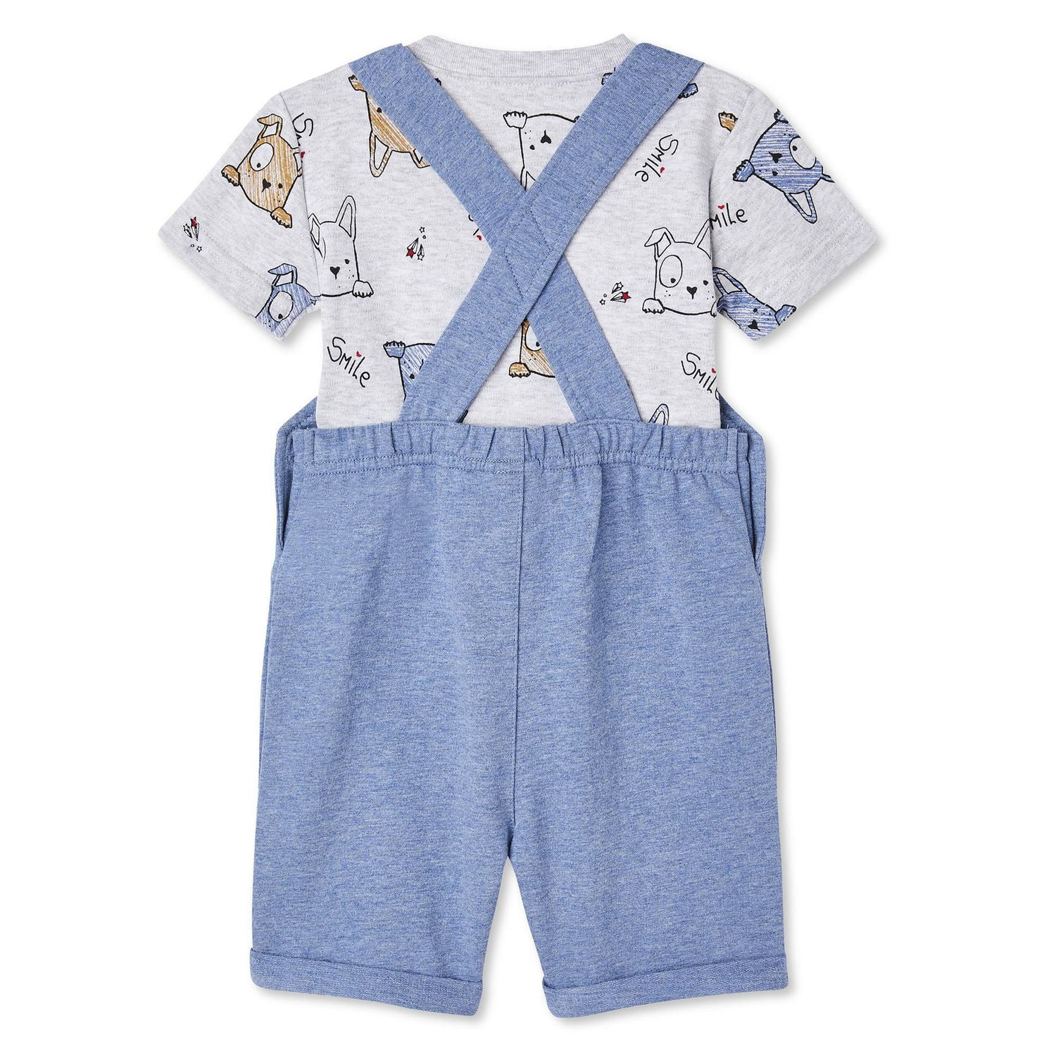 Ensemble 2 pièces en coton biologique avec short-salopette LOVE Ellen DeGeneres pour bébés garçons