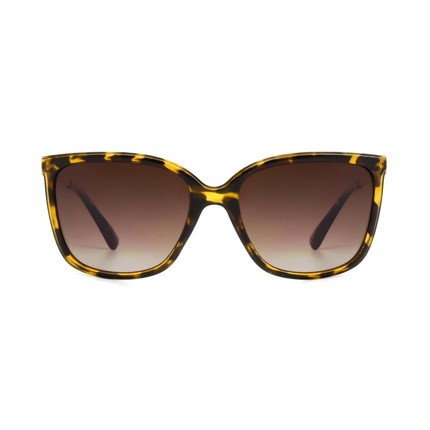Time & Tru Ladies Polarized Amber Tort and Gold Square Sunglasses