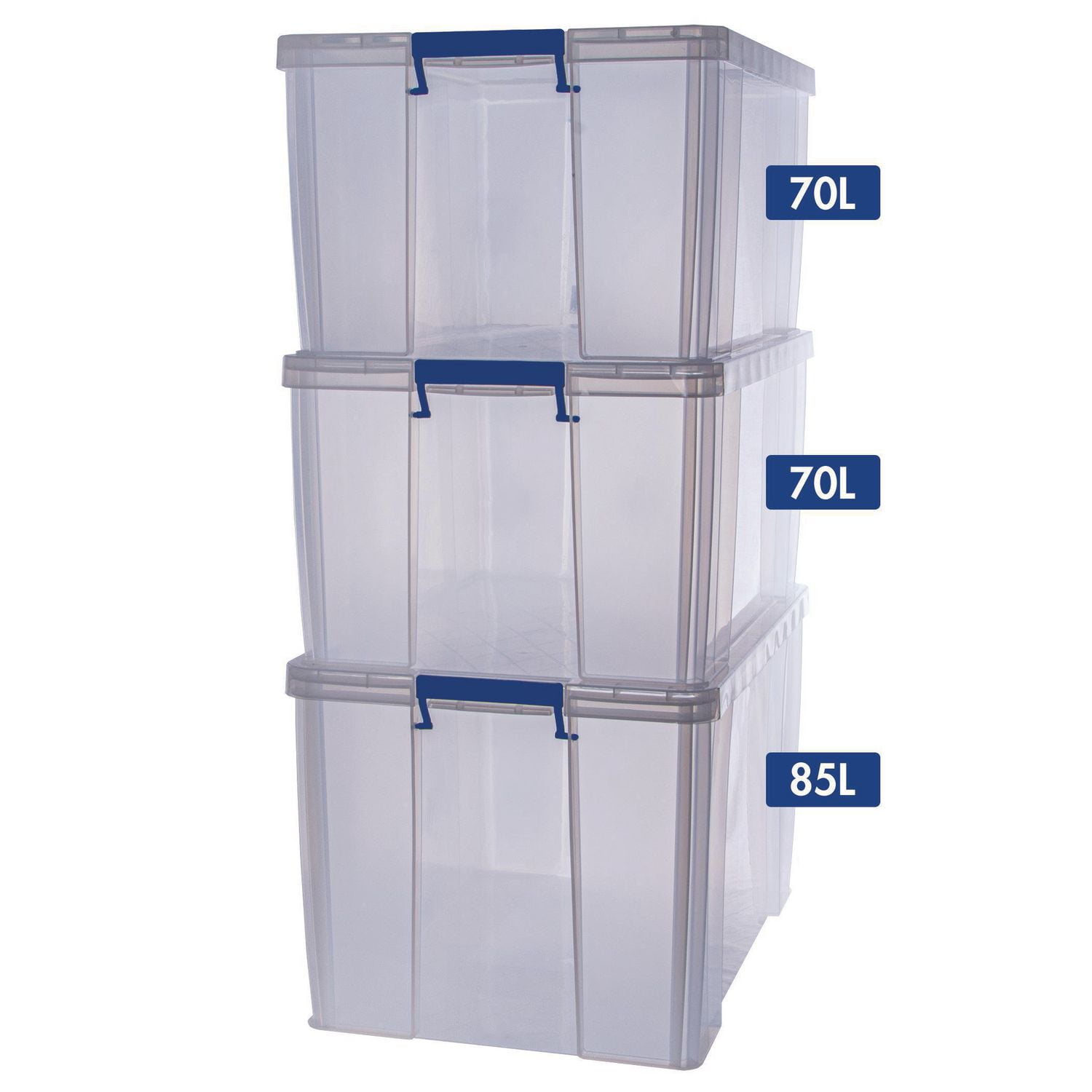 Bankers Box® Plastic Storage Box Bonus Pack 2 (2 x 70L + 1 x 85L
