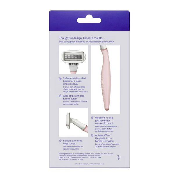 Flamingo 5-blade Women's Razor - 1 Razor Handle + 2 Razor Blade