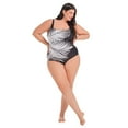 thumbnail image 3 of Krista Plus Women's Square Neck Tropical Print One Piece Swimsuit, 3 of 5