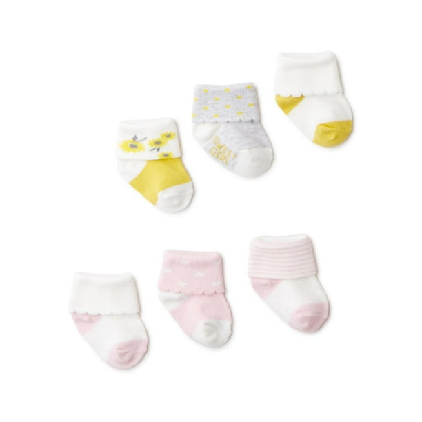 Child of Mine by Carter's Baby Girl 6pk Folded Cuff Socks - Walmart.ca