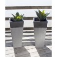 thumbnail image 4 of Grapevine Light Grey and Black Zinc and Wicker Planters, 4 of 4