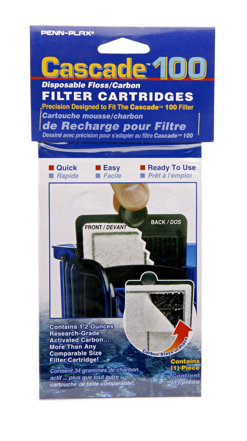 Penn-Plax Cascade 100 Power Filter Replacement Filter Cartridge 1-Pack