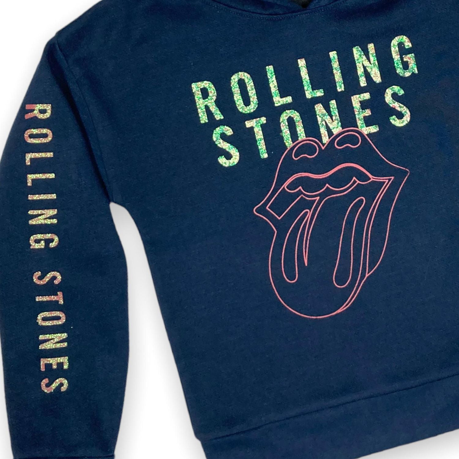 Rolling Stones Girls drop shoulder fleece hoodie