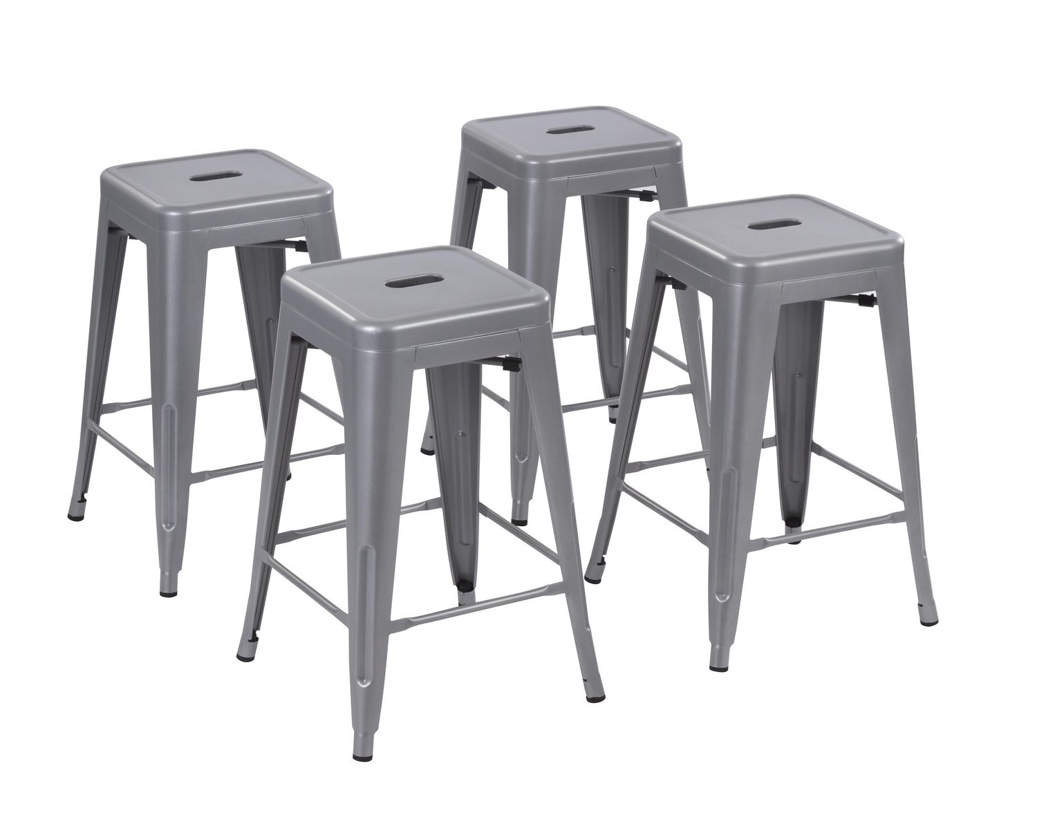 Mainstays 24 Inch Metal Barstools Set, Grey 24 Inch Bar Stools