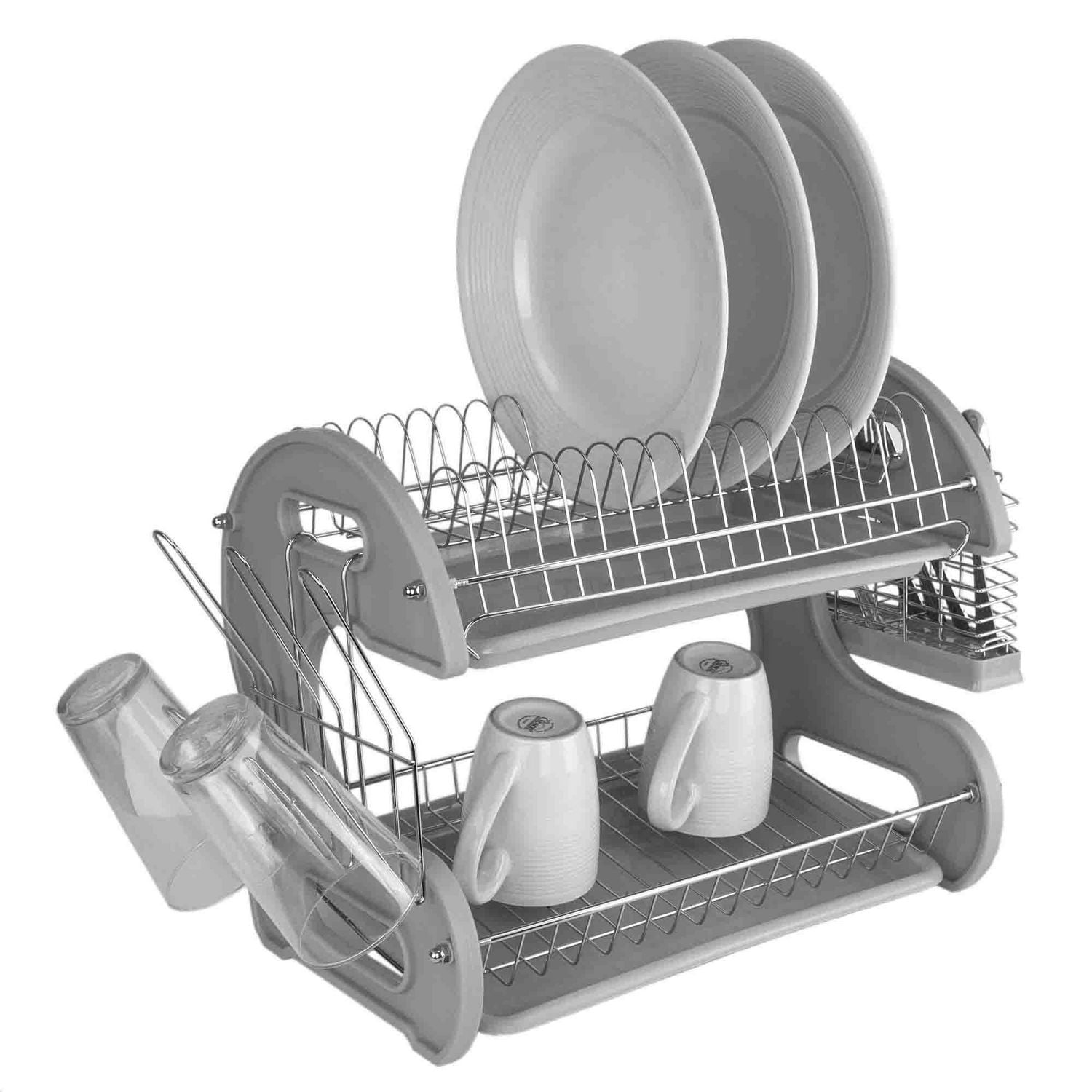 S Shape 2 Tier Dish Drainer Grey Walmart Canada   6000203151394 