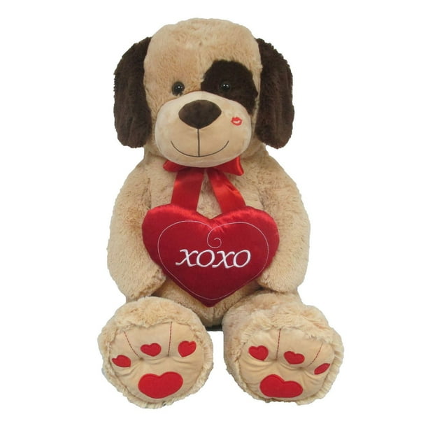 Ours en peluche « I Love You » - Grand jouet gris en peluche doux tenant un