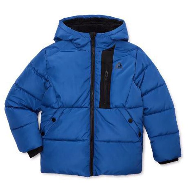 Reebok Boys Heavyweight Puffer Jacket with Hood, Sizes 4-18 