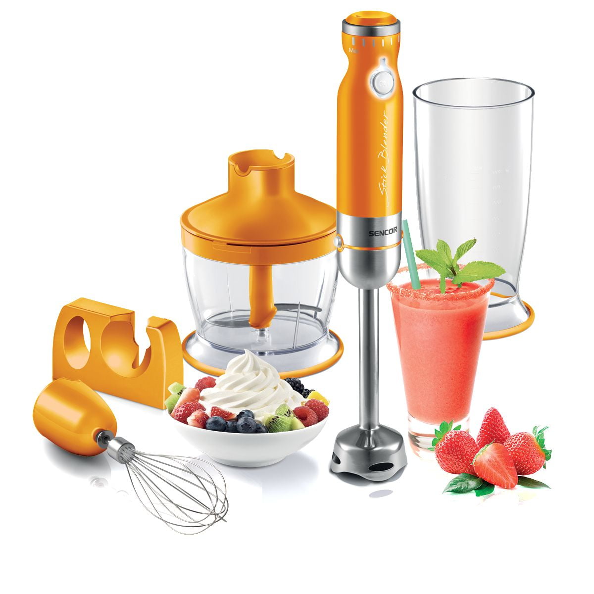 Sencor SHB4363OR Stick Hand Blender Set Orange Walmart Canada
