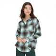 thumbnail image 1 of No Boundaries Women's Oversized Flannel Shirt, 1 of 6