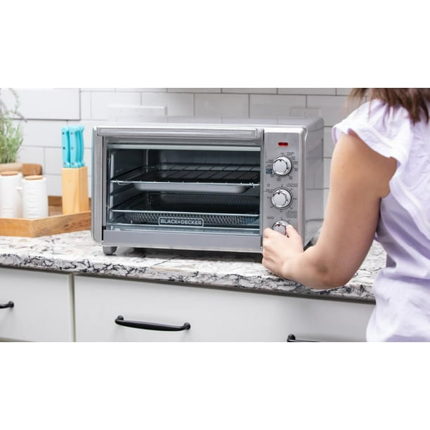 BLACK DECKER 6 Slice Crisp N Bake Air Fry Toaster Oven TO3217SS