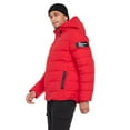 thumbnail image 2 of Dark Black Men's Hooded Puffer Jacket, 2 of 6