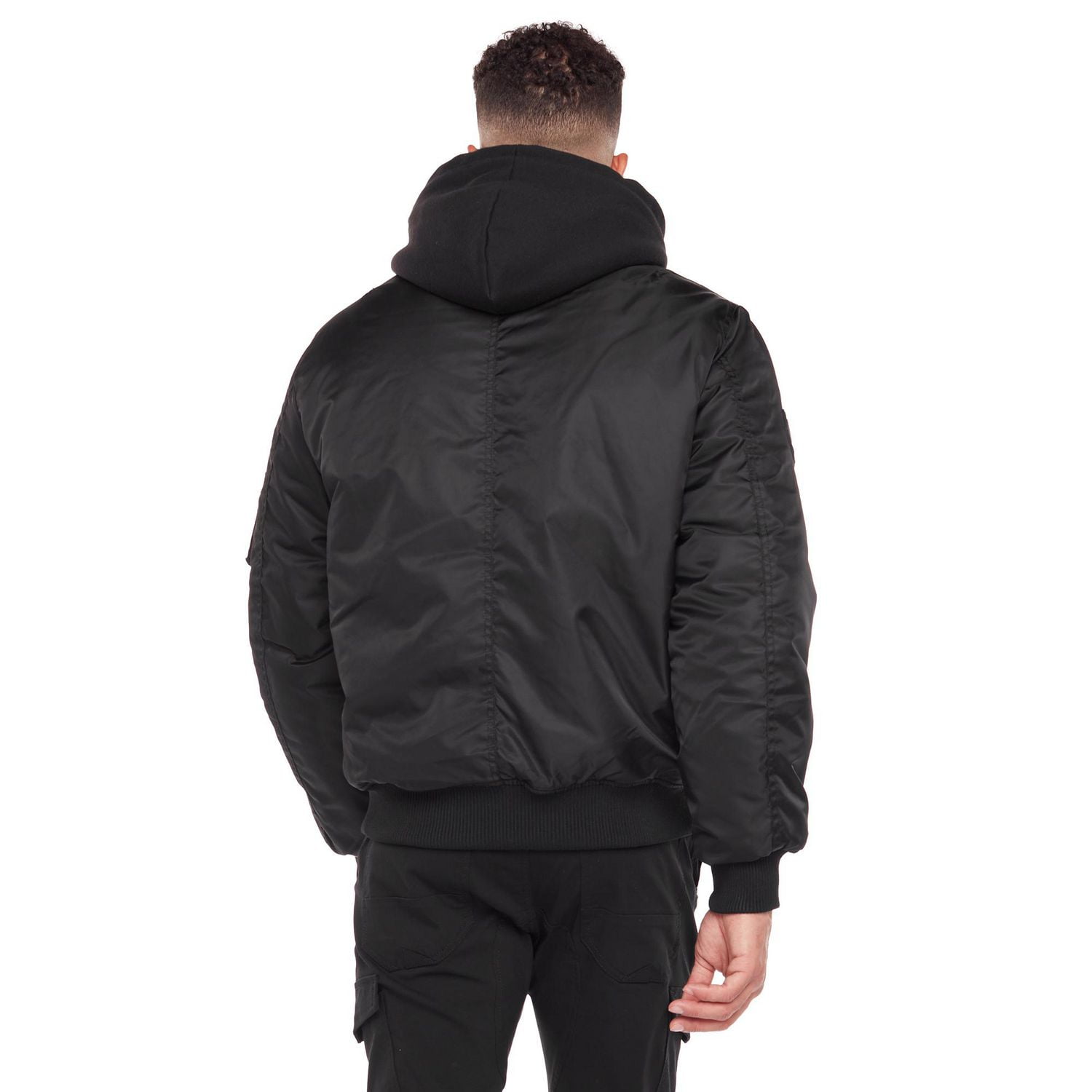 Hooded black 2024 bomber jacket