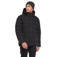 thumbnail image 1 of Dark Black Men's Hooded Puffer Jacket, 1 of 6