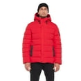 thumbnail image 1 of Dark Black Men's Hooded Puffer Jacket, 1 of 6
