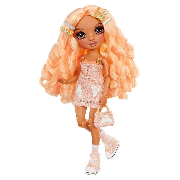 Rainbow High Georgia Bloom – Poupée-mannequin pêche (orange clair) avec 2  tenues à agencer et associer et accessoires de poupée 