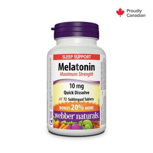 Webber Naturals® Melatonin Maximum Force Dissoudre rapidement, 10 mg