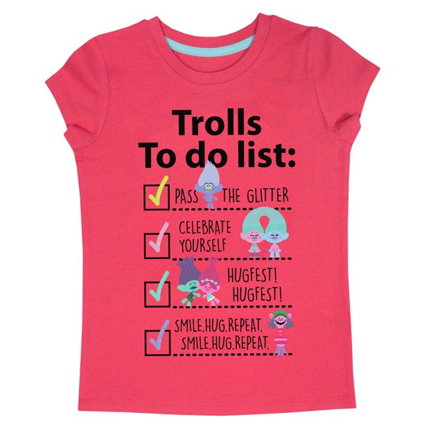 T-shirt à manches courtes de Trolls Movie pour filles