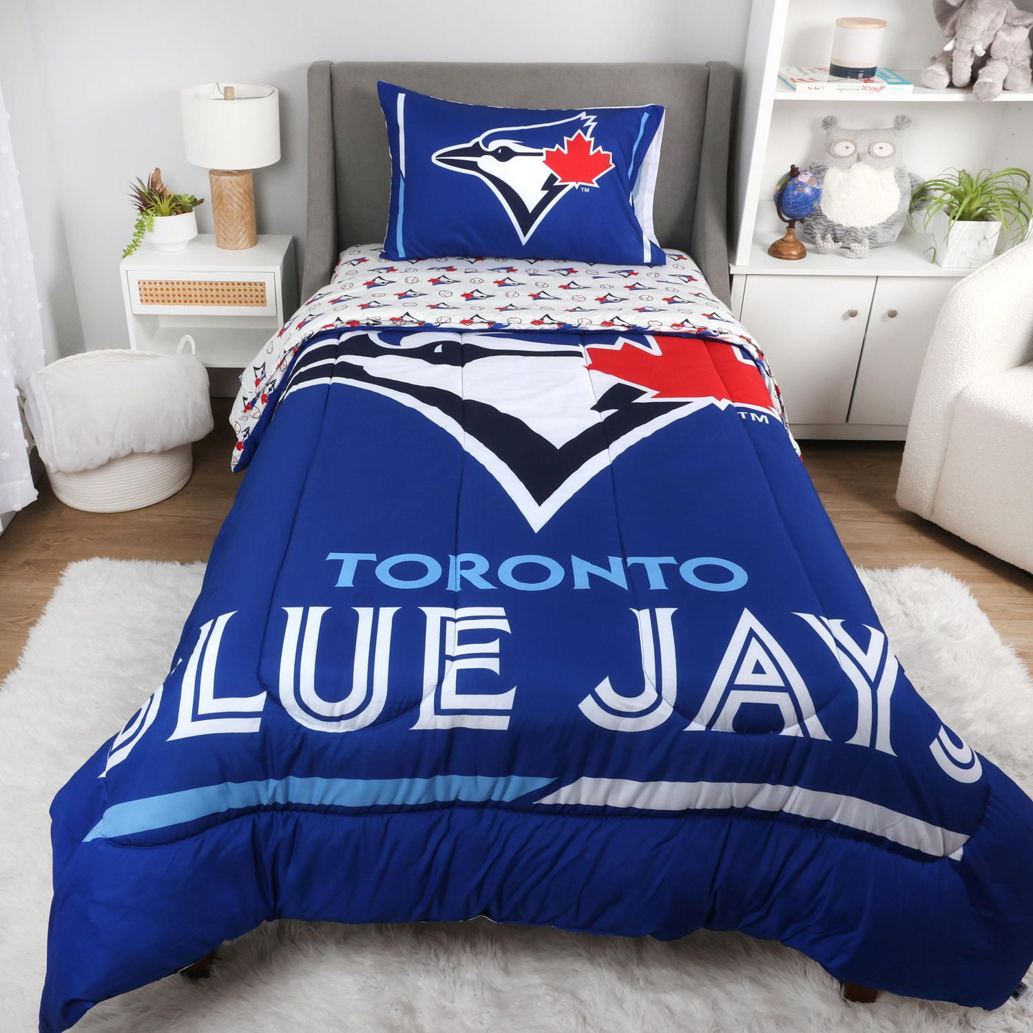 MLB Toronto Blue Jays 4 Piece Twin Bedding Set Walmart