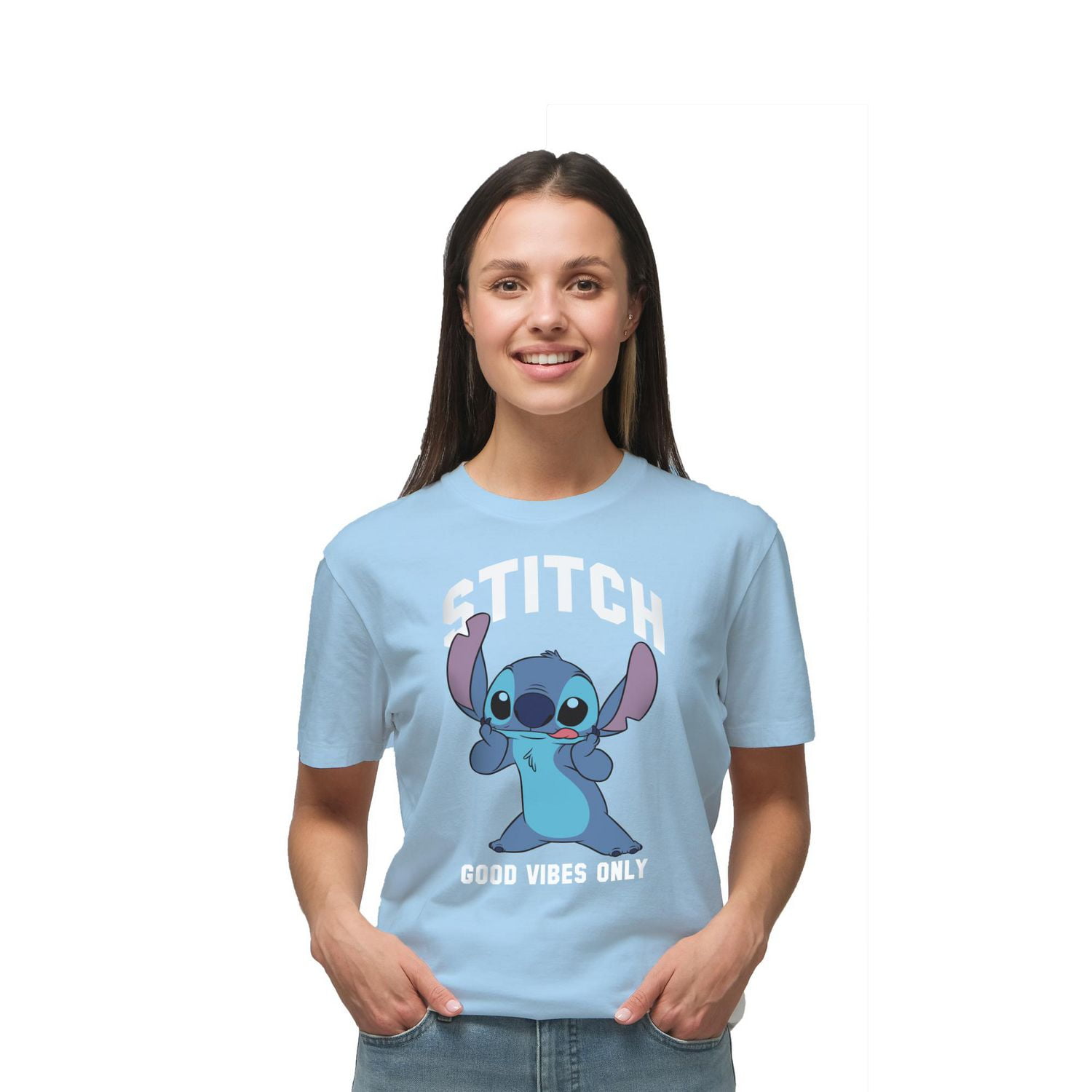 Ladies Disney Lilo & Stitch Good Vibes Only Short Sleeve T-Shirt