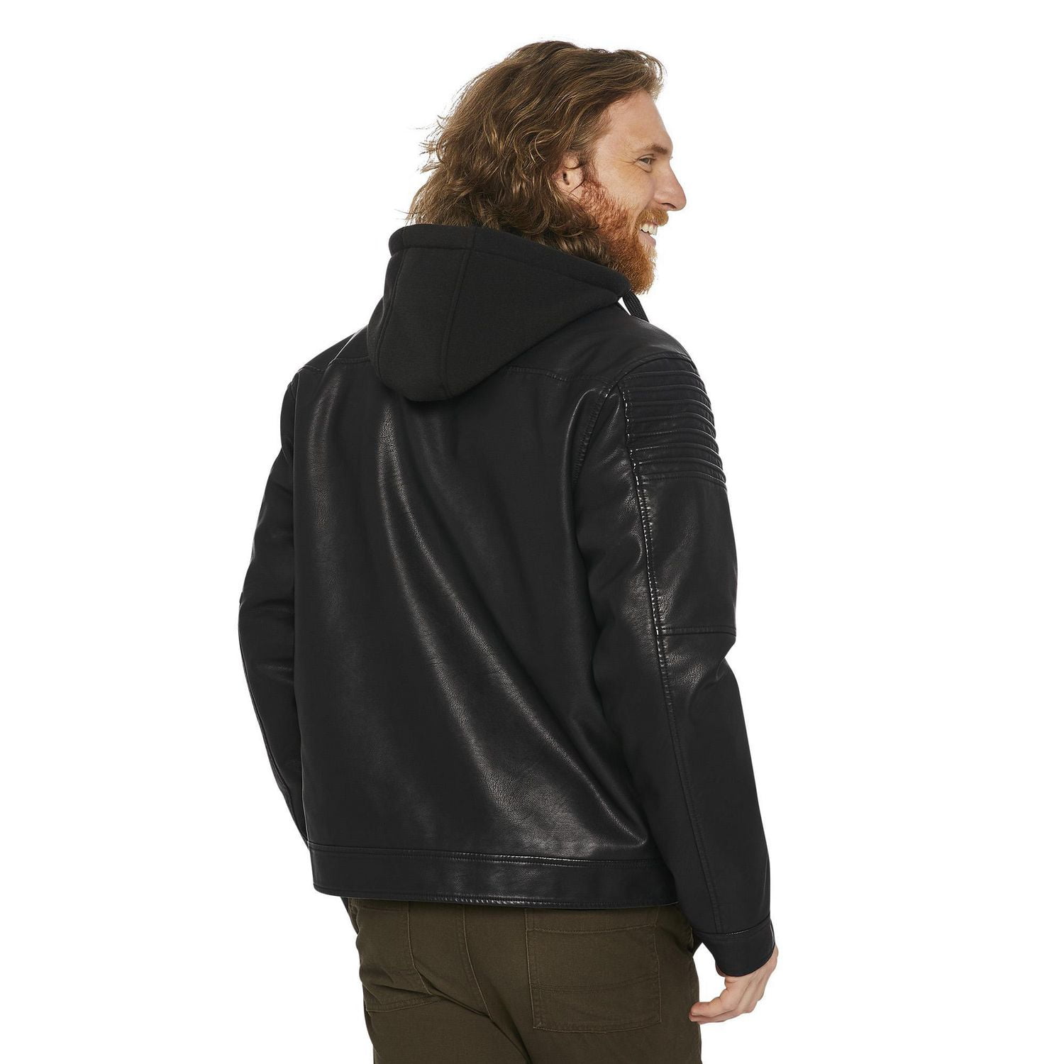 Manteau a capuchon en simili cuir George pour hommes Walmart