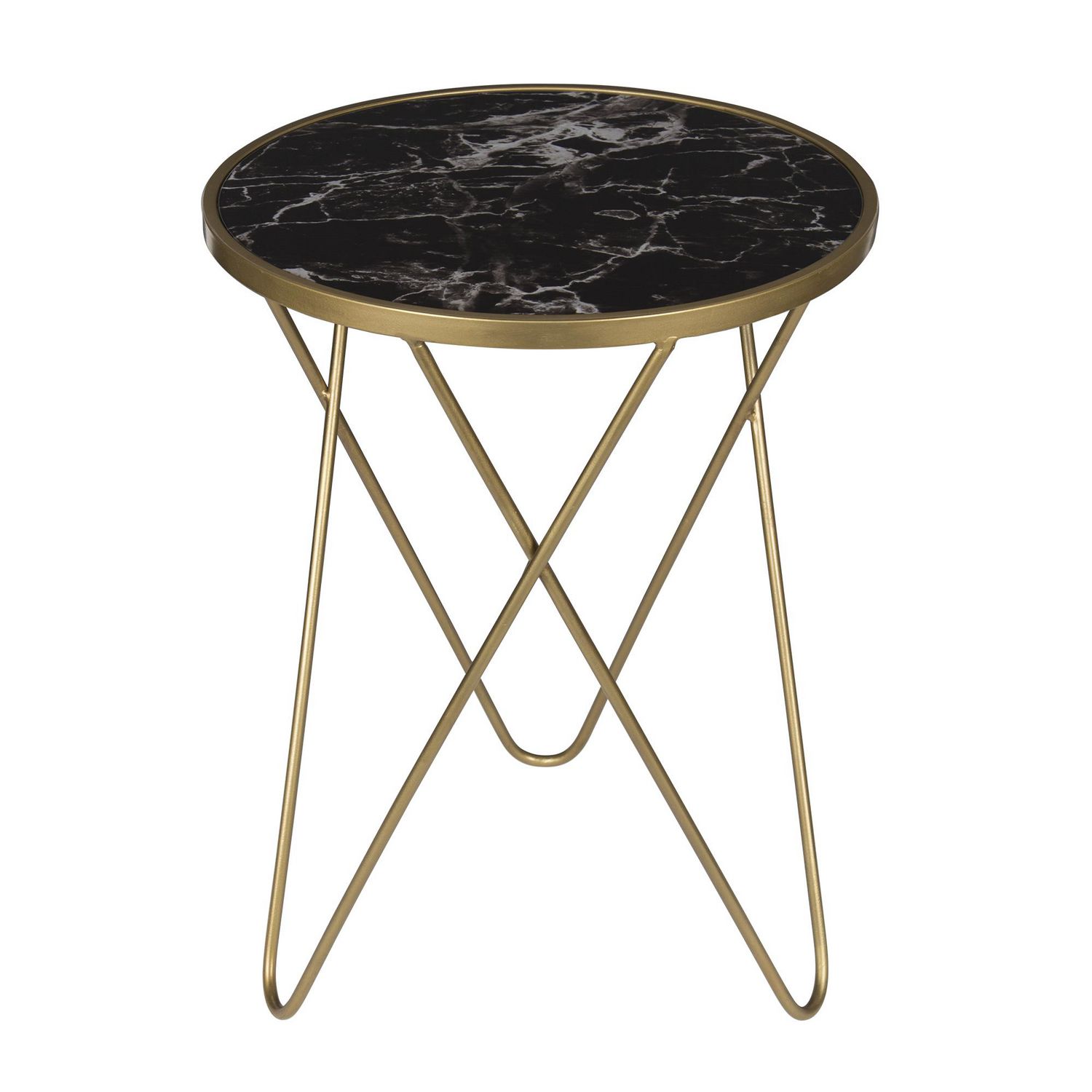 hometrends Marble Accent Side Table with Glass Top | Walmart Canada