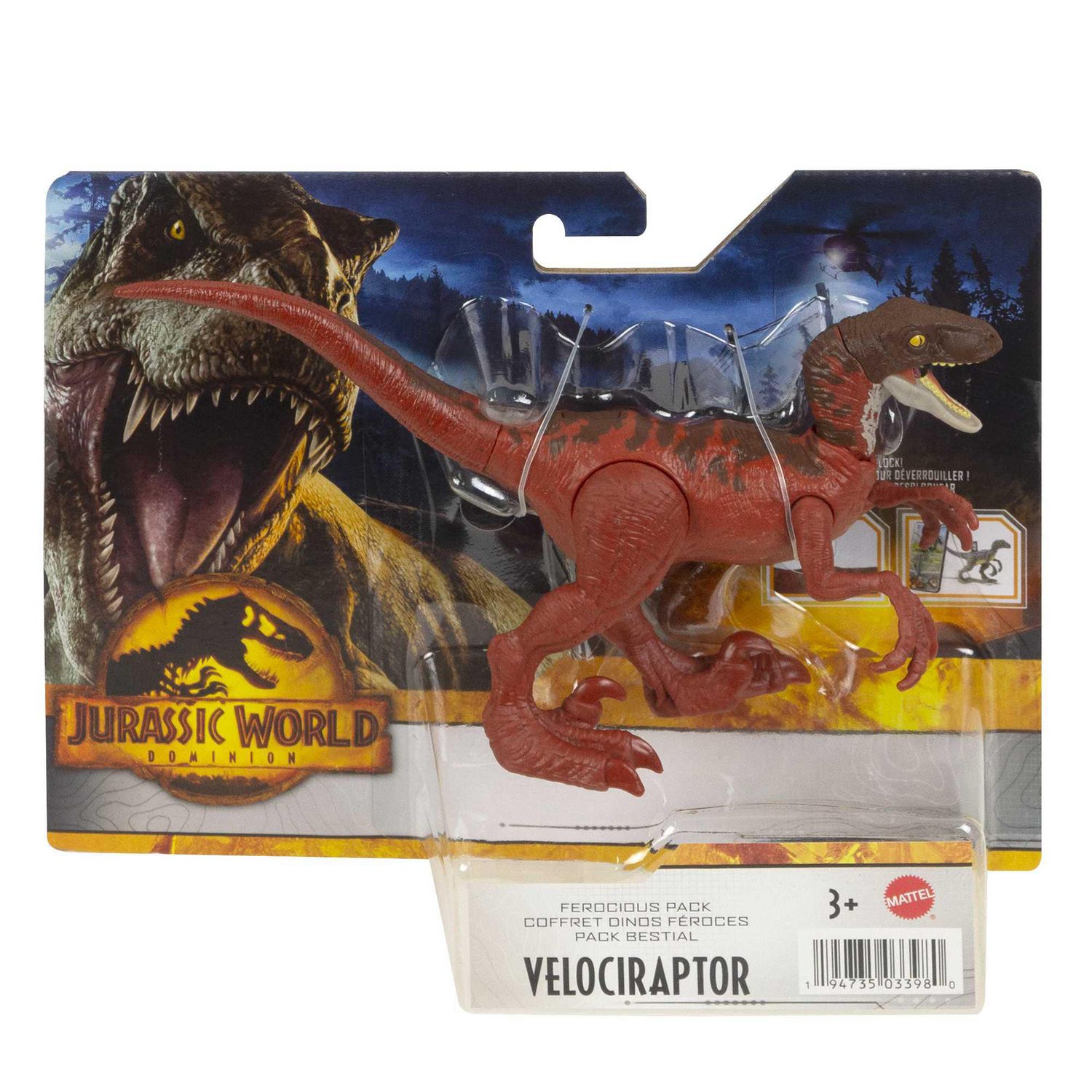 Jurassic World Ferocious Pack Dinosaur Action Figure 3 Year Olds & Up