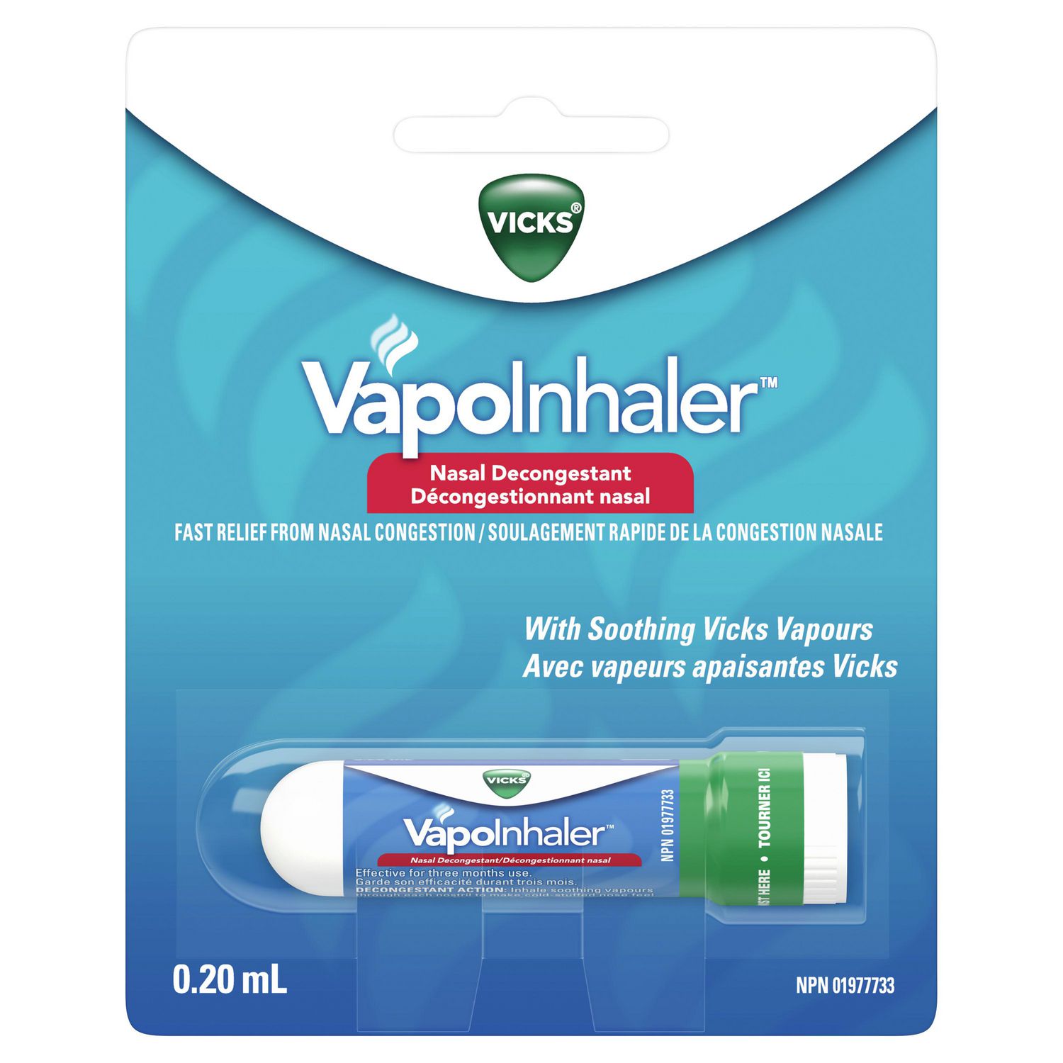 Décongestionnant nasal VapoInhaler de Vicks 0,2 ml, action