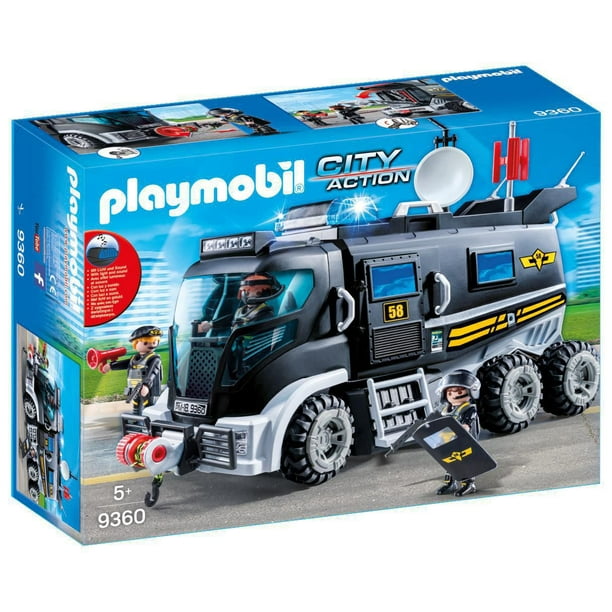Playmobil Camion des policiers d'élite avec sirène et gyrophare 9360 