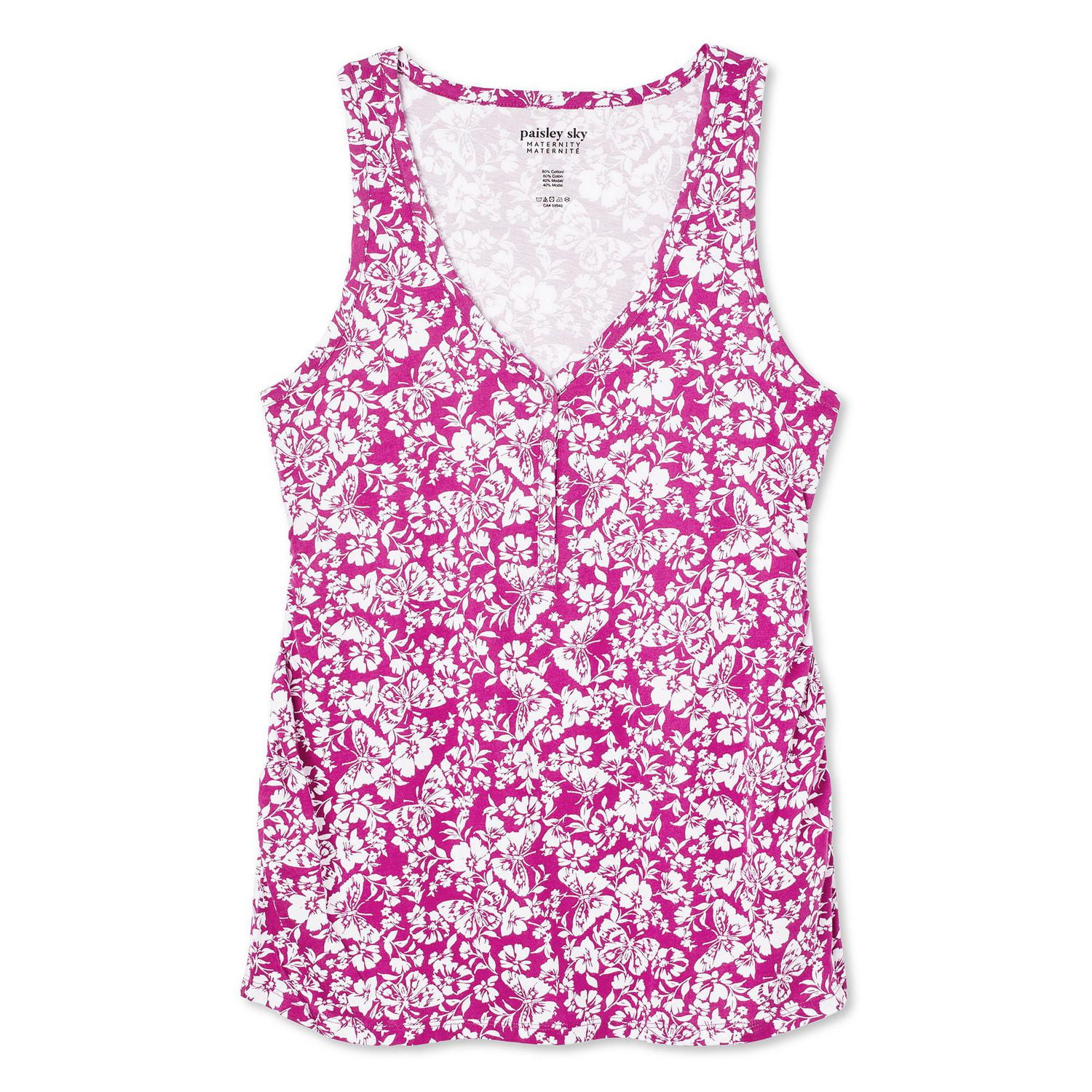 Débardeur à col henley avec boutons pression Paisley Sky Maternité