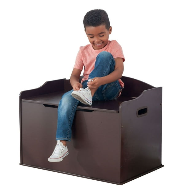 Boîte de rangement de jouets pour enfants en bois assis top chest  organisateur grand bac garçons et filles