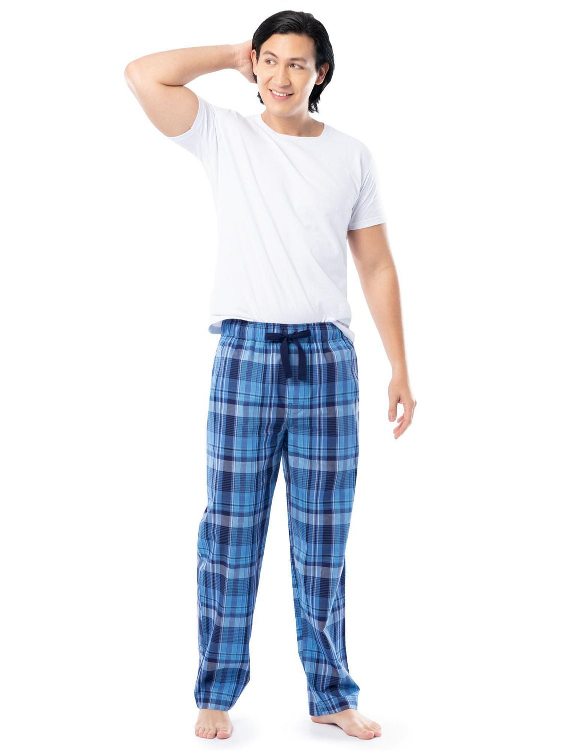 IZOD Men's Lightweight Relaxed Fit Sleep Pants, Blue Plaid