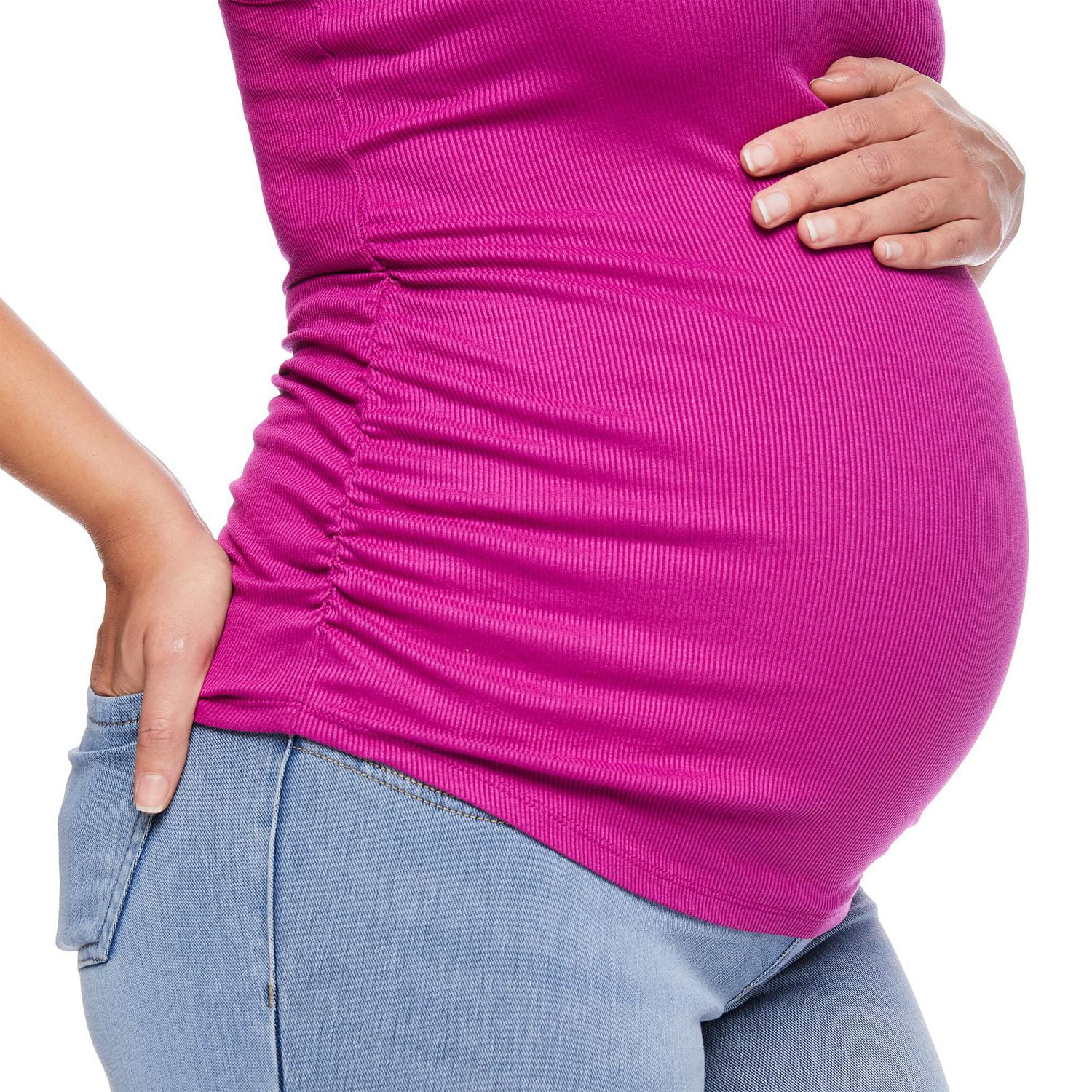 Paisley Sky Maternity Rib Halter Racer Tank