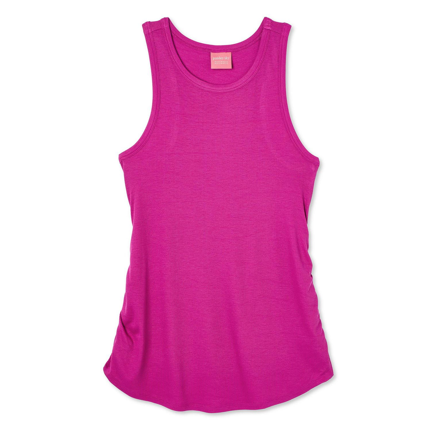 Paisley Sky Maternity Rib Halter Racer Tank