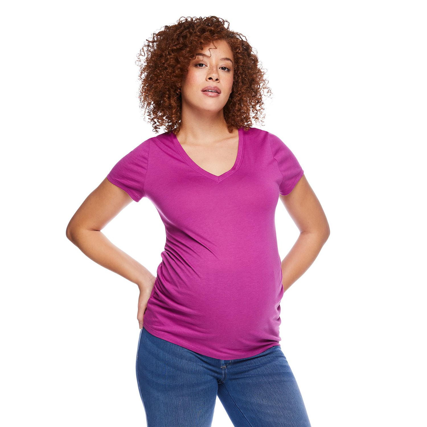 Paisley Sky Maternity Short Sleeve V-Neck Tee