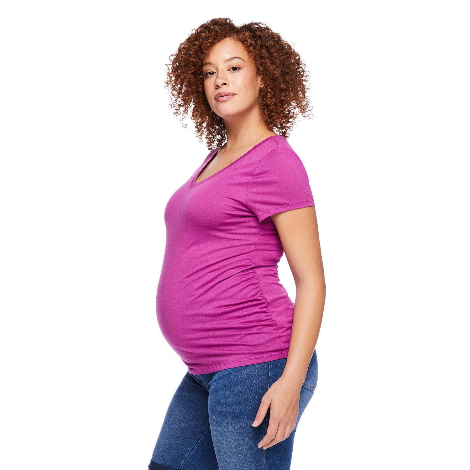 Paisley Sky Maternity Short Sleeve V-Neck Tee
