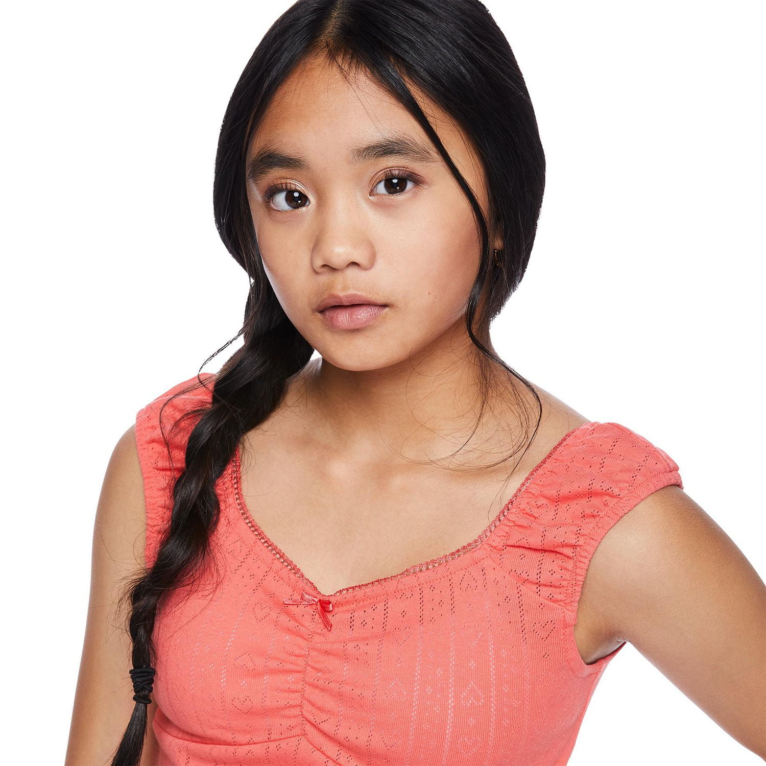 My Sister's Closet Girls' Cap Sleeve Ruched Top