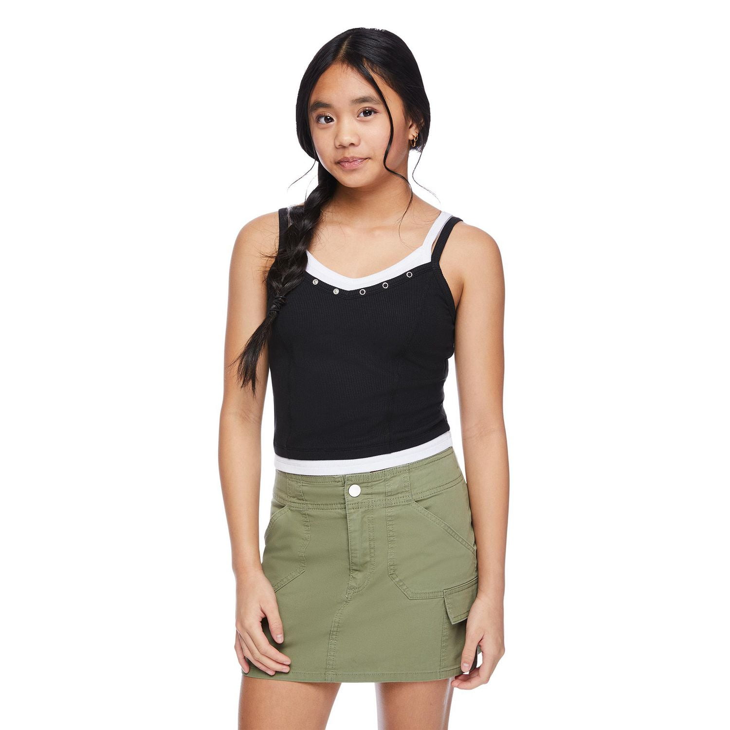 Camisole trompe-l’œil à encolure Henley My Sister’s Closet pour filles