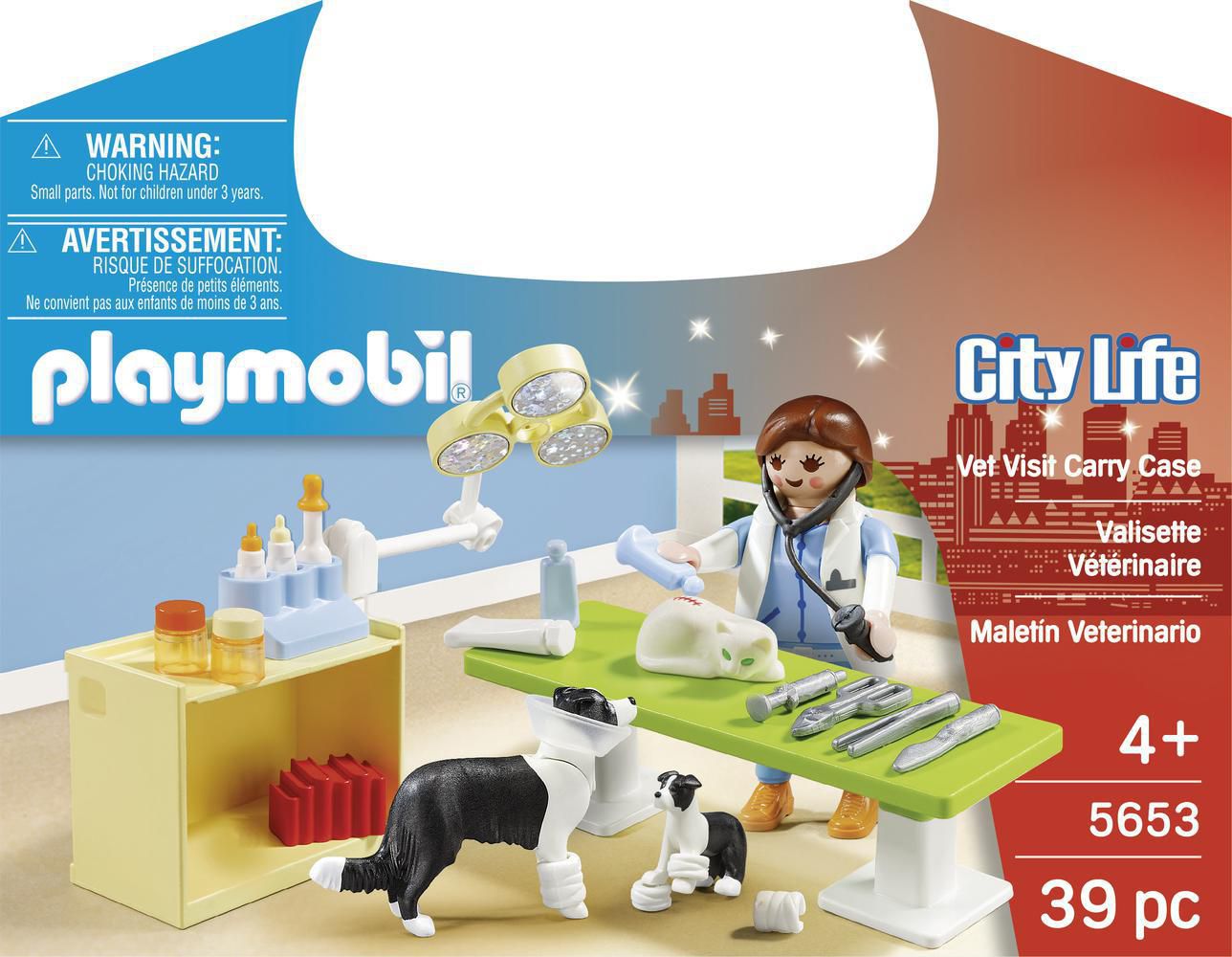 playmobil vet visit carry case