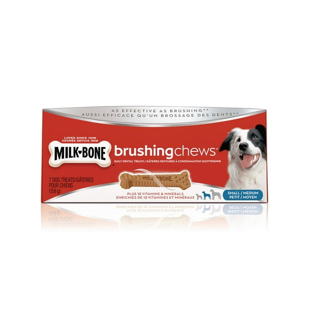 Milk-Bone Brushing Chews Gâteries dentaires pour chiens petit/moyens chiens 156g